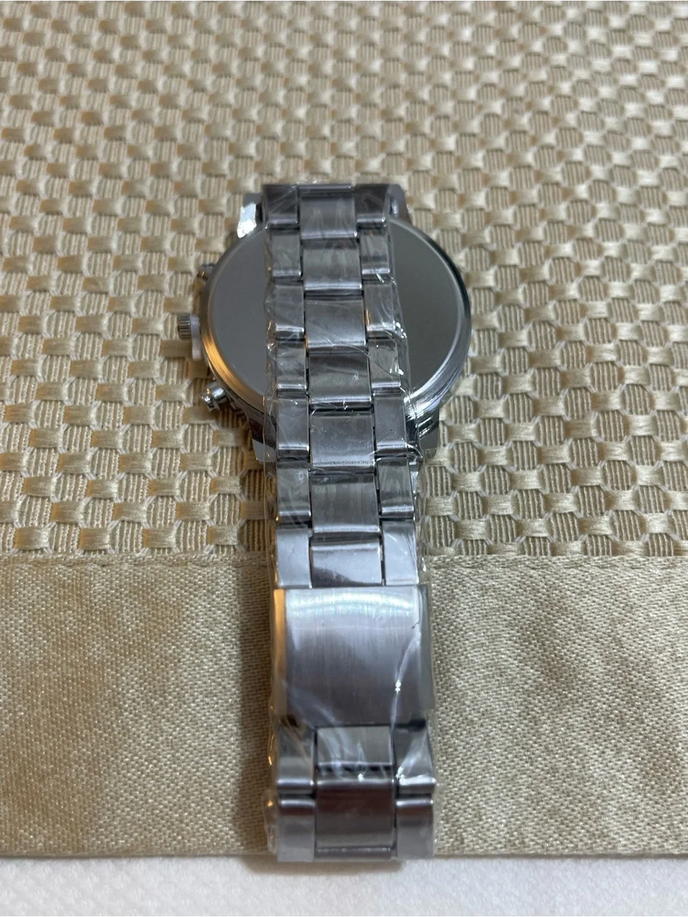 Geneva Men's Silver Watch with Black Dial